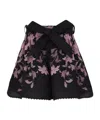 Zimmermann Dawning Belted Floral-print Linen And Silk-blend Shorts In Black
