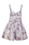 Zimmermann Dawning Mini Dress In Lilac Pansy
