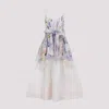 Zimmermann Tama Linen And Silk Corset Midi Dress In Multihydrangea