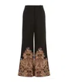 Zimmermann Natura Paisley-print Linen Flared Pants In Black