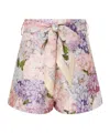 Zimmermann Dawning Printed Silk Flat Front Shorts In Pink
