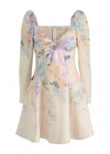 Zimmermann Dawning Mini Dress With Floral Print In Multicoloured 1