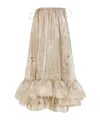 Zimmermann Dawning Flounce Maxi Skirt In Nude