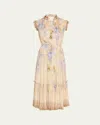 Zimmermann Women Lilac Floral Viscose Dawning Midi Dress In Multi