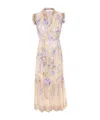 Zimmermann Women Lilac Floral Viscose Dawning Midi Dress In Multi