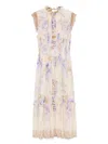 Zimmermann Women Lilac Floral Viscose Dawning Midi Dress In Multi