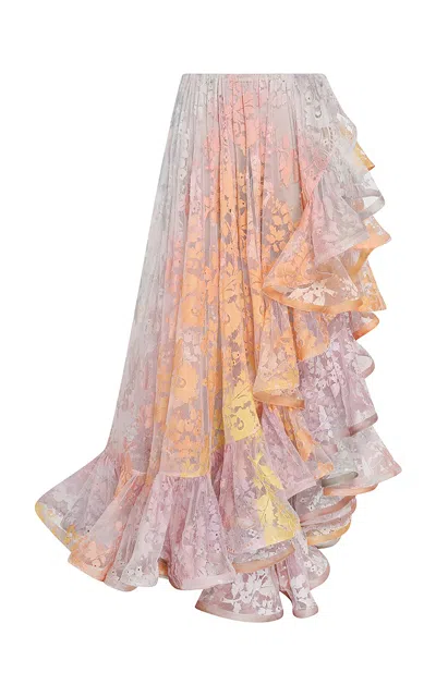 Zimmermann Dawning Lace Billow Skirt In Multi
