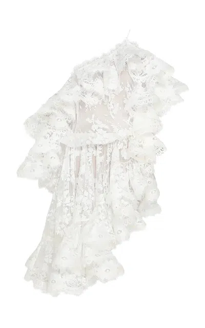 chinese dress ladies ZImmermann Pop Lace Trimmed Midi Dress