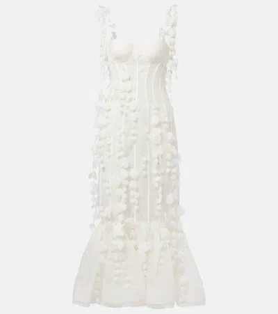 Zimmermann Dawning Linen And Silk Gown In White