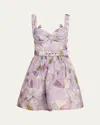 Zimmermann Dawning Mini Dress In Purple