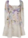 Zimmermann Dawning Mini Dress With Floral Print In Multicolor