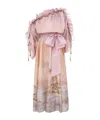 Zimmermann Dawning Ruffle Maxi Dresses Pink In Nude