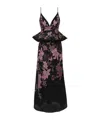 Zimmermann Dawning Bead-embellished Floral-print Linen And Silk-blend Peplum Maxi Dress In Black