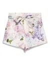 Zimmermann Dawning Printed Silk Flat Front Shorts