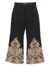 Zimmermann Natura Paisley-print Linen Flared Pants In Black