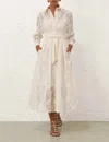 Zimmermann Dawning Tuck Midi Dress In Cream In White