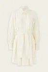 Zimmermann Dawning Tuck Mini Dress In Cream