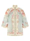 Zimmermann Womens Wallpaper Floral Mint Daylight Balloon-sleeves Woven Blouse Xs In Multi