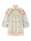 Zimmermann Womens Wallpaper Floral Mint Daylight Balloon-sleeves Woven Blouse Xs In Multi