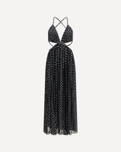 Zimmermann Daylight Braid Trim Cutout Maxi Dress In Black