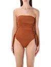 Zimmermann Sculpting Braided Gathered One-piece Swimsuit Size 1 In Multi