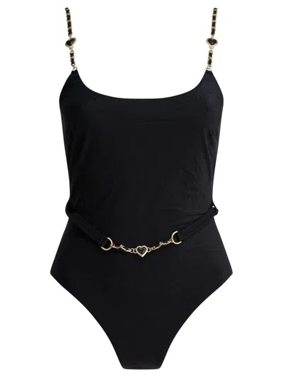 Zimmermann "daylight Chain Scoop" Swimsuit In Black