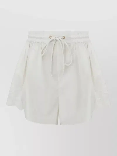 Zimmermann Daylight Cotton Shorts Elasticated Waist Embroidery