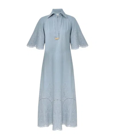 Zimmermann Daylight Denim Midi Dress In Blue