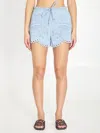 Zimmermann Daylight Scalloped Broderie Anglaise Denim Shorts