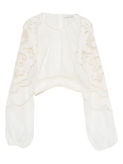 Zimmermann Daylight Embroidered Blouse In Neutral