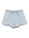 Zimmermann Daylight Eyelet Drawstring Shorts In Blue