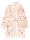 Zimmermann Daylight Floral-print Mini Dress In Neutral