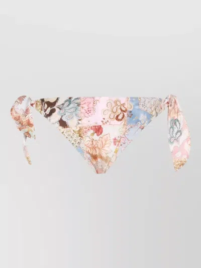 Zimmermann Daylight Floral Tie Low Rise Bikini Pant In Multi