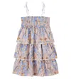 Zimmermann Daylight Floral Tiered Denim Dress In Multi