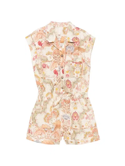 Zimmermann Kids' Cotton Floral Daylight Playsuit In Neutral