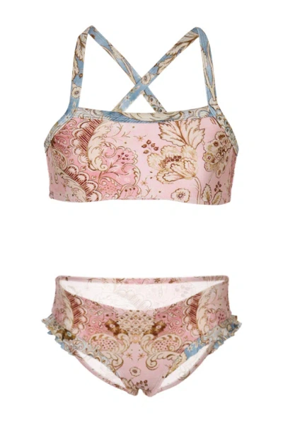 Zimmermann Daylight Frill Bikini In Pink