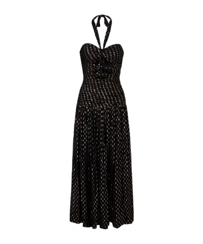 Zimmermann Daylight Halterneck Lame Midi Dress In Multi