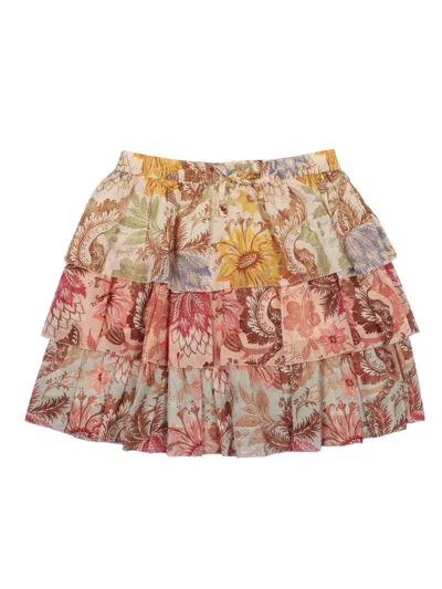 Zimmermann Daylight Kids Tiered Skirt In Multi