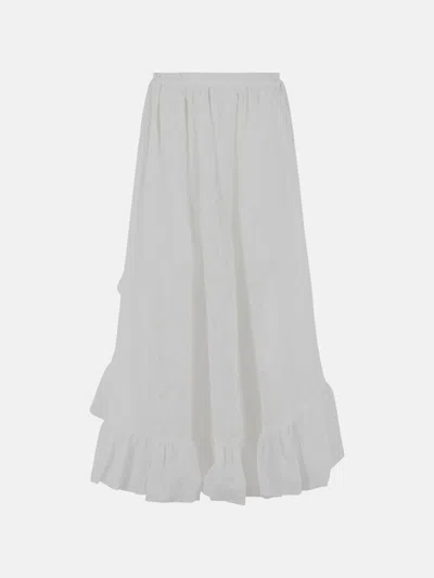 Zimmermann 'daylight' Long Skirt In White Cotton Blend