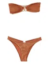 Zimmermann Daylight Metallic Bikini In Brown