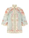 Zimmermann Womens Wallpaper Floral Mint Daylight Balloon-sleeves Woven Blouse Xs In Multi