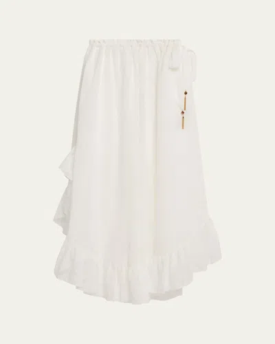 Zimmermann Daylight Ruffle Maxi Skirt In White