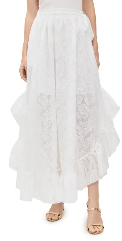 Zimmermann Daylight Ruffle Skirt Ivory In White