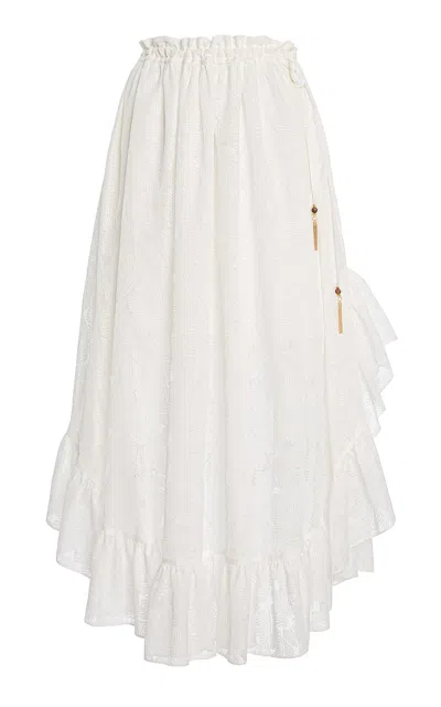Zimmermann Daylight Ruffled Maxi Skirt In White