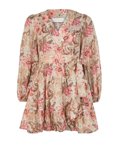 Zimmermann Daylight Ruffled Mini Dress In Multi