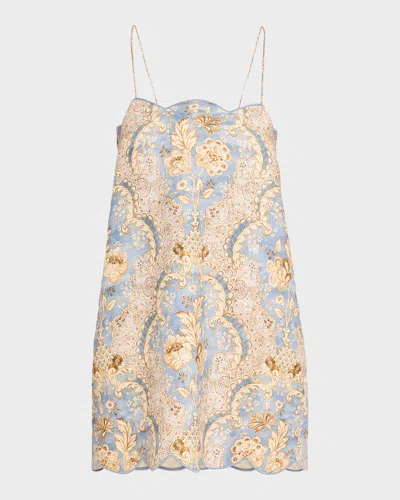 Zimmermann Daylight Scallop Linen Mini Dress