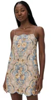 Zimmermann Daylight Scallop Mini Dress In Damask Denim In Blue