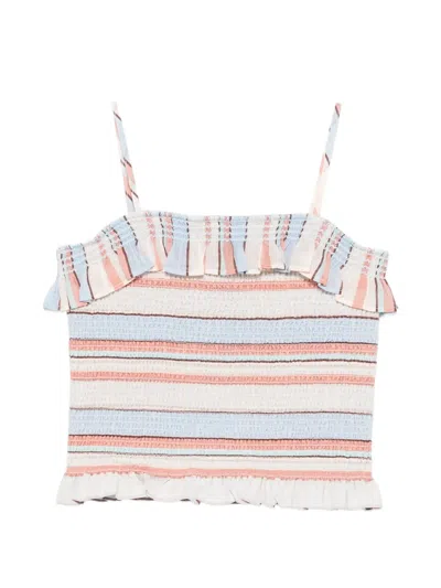 Zimmermann Kids' Daylight Shirred Ruffled Top In Multi