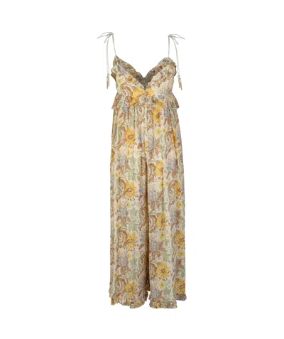 Zimmermann Jumpsuit Daylight With Floral Print In Multi