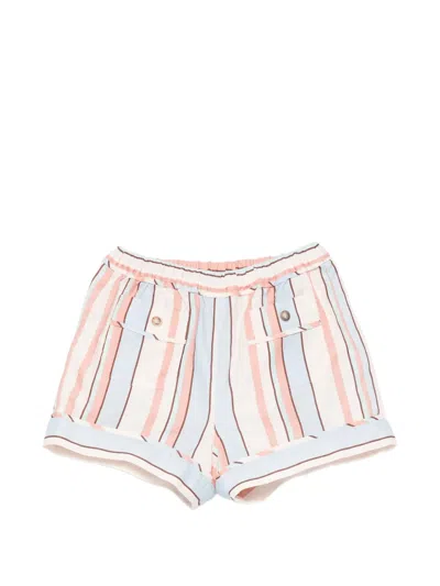 Zimmermann Kids' Daylight Striped Elasticated-waist Shorts In Black